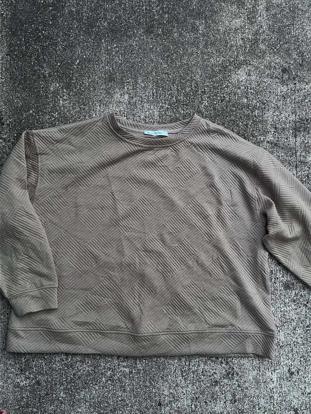 See And Be Seen Geometric Textured Sweater Size M Brown Crewneck